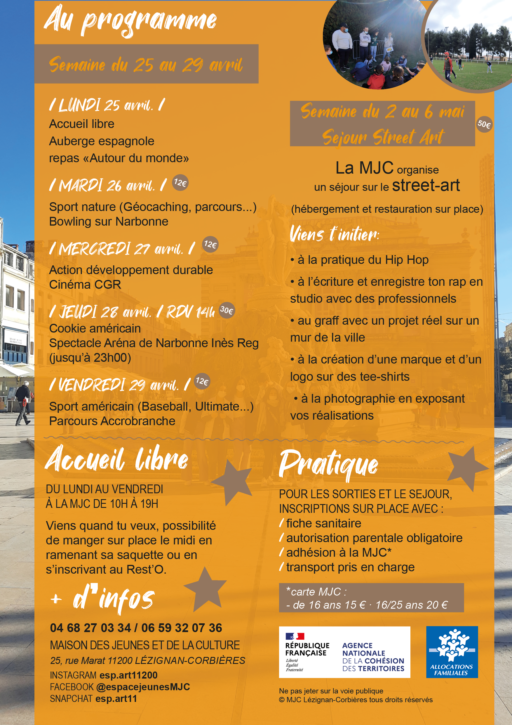 PROGRAMME VACANCES DE PRINTEMPS POUR LES ADOS