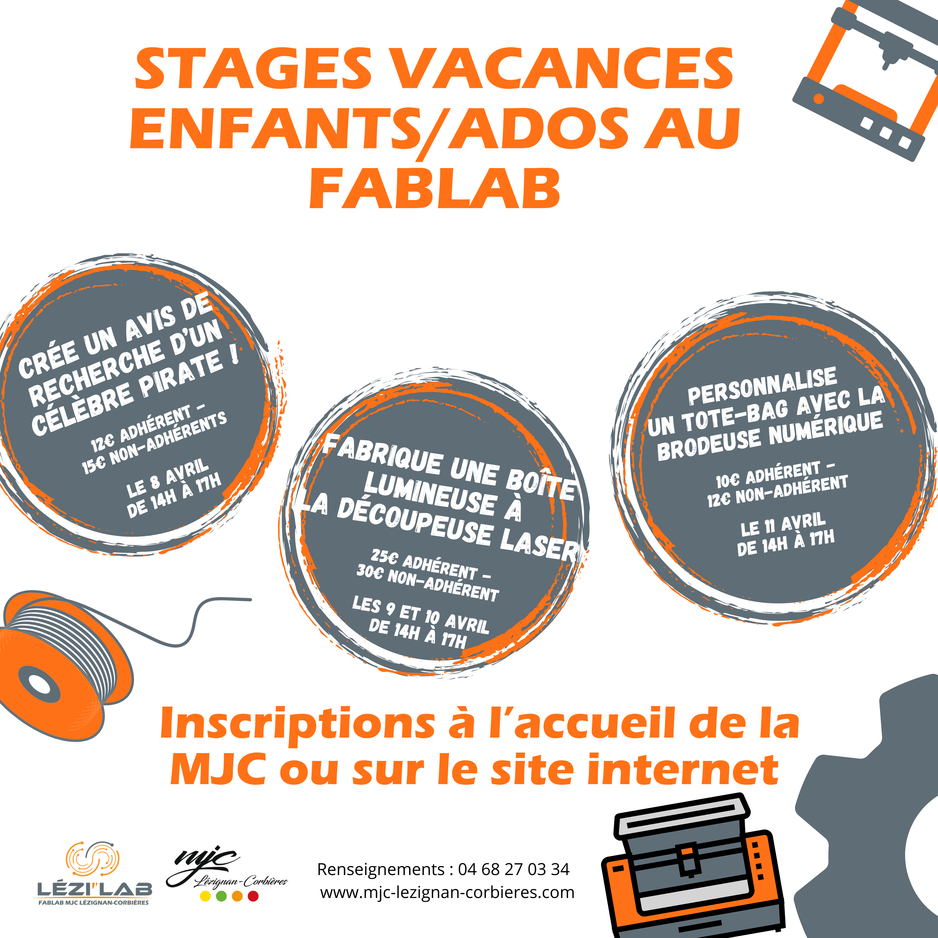 STAGES VACANCES ENFANTS/ADOS AU FABLAB