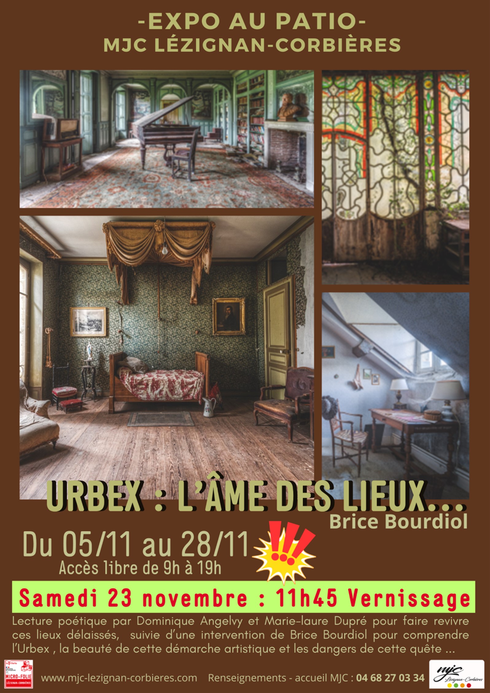 Samedi 23/11 à 11h45 : Vernissage expo Urbex !!! Samedi 23/11 à 11h45 : Vernissage expo Urbex !!!