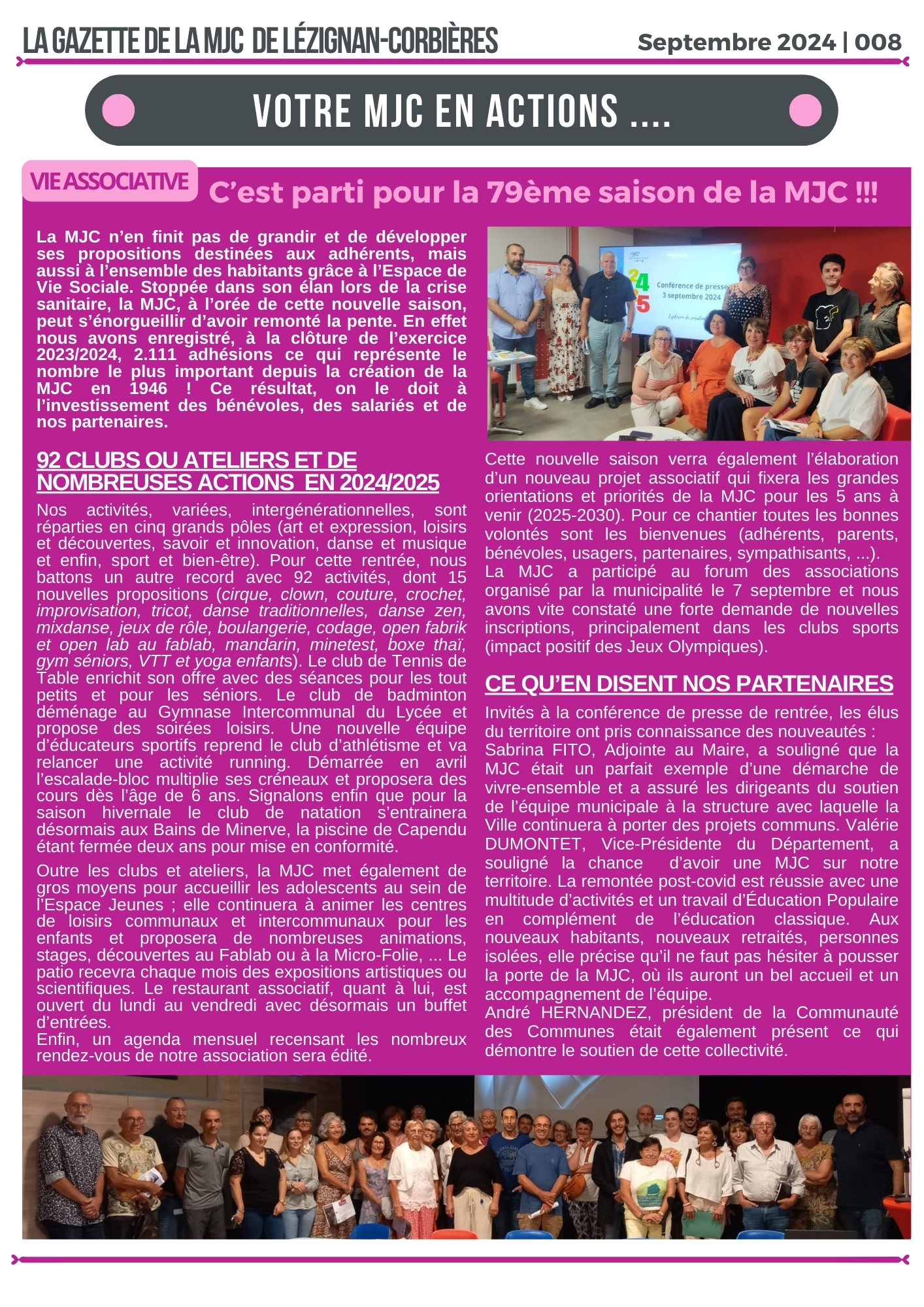 LA GAZETTE | Septembre 2024 LA GAZETTE | Septembre 2024