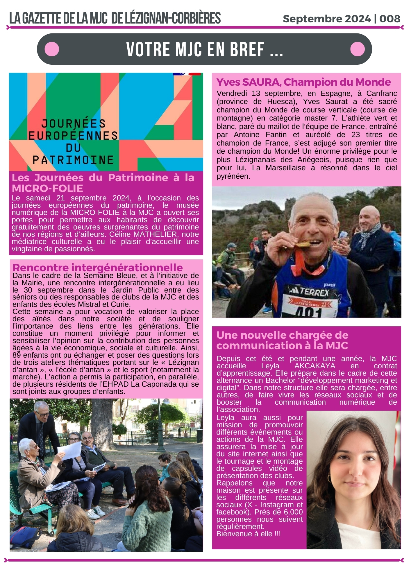 LA GAZETTE | Septembre 2024 LA GAZETTE | Septembre 2024