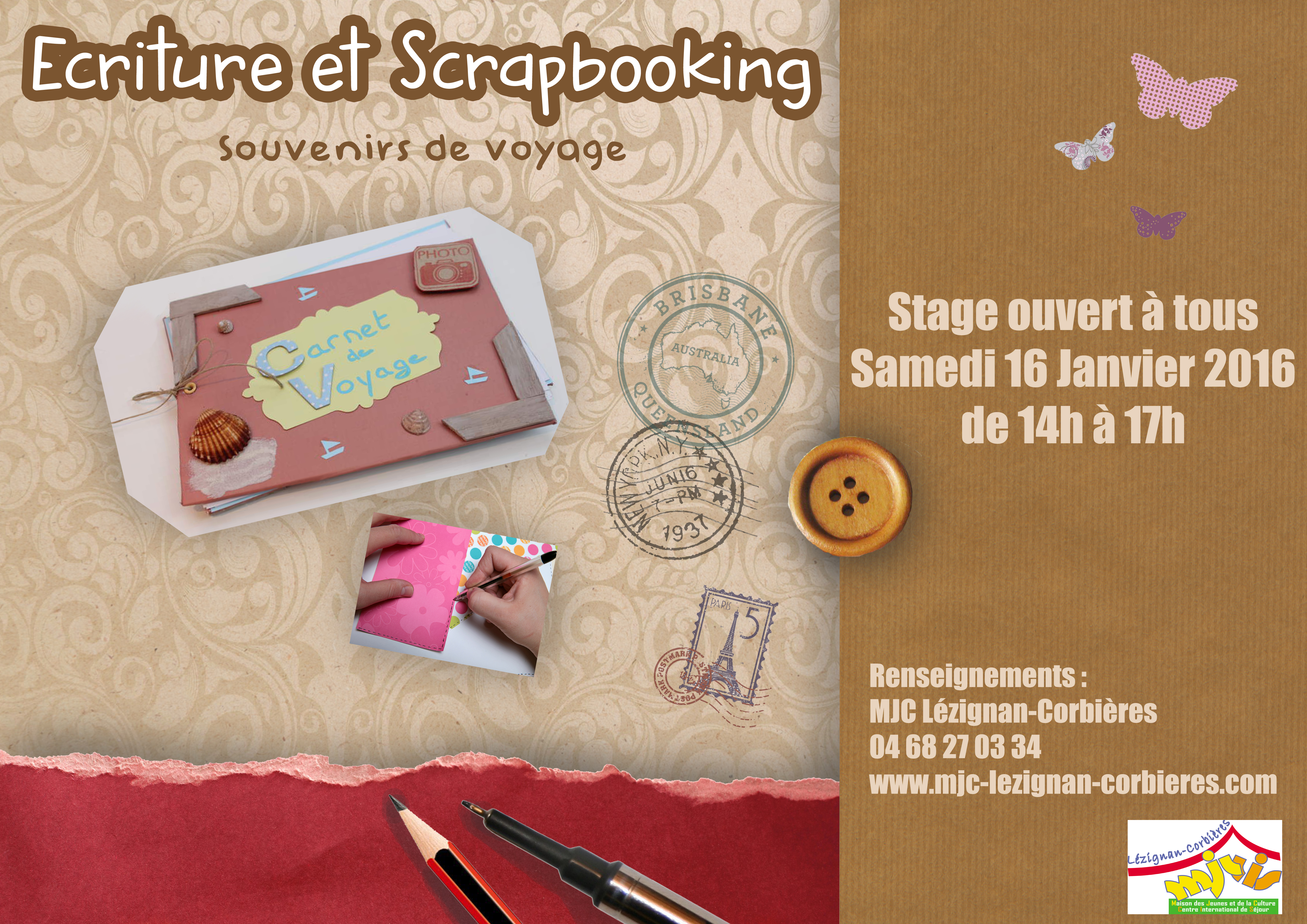 SAMEDI 16 JANVIER 2016 >> ÉCRITURE ET SCRAPBOOKING