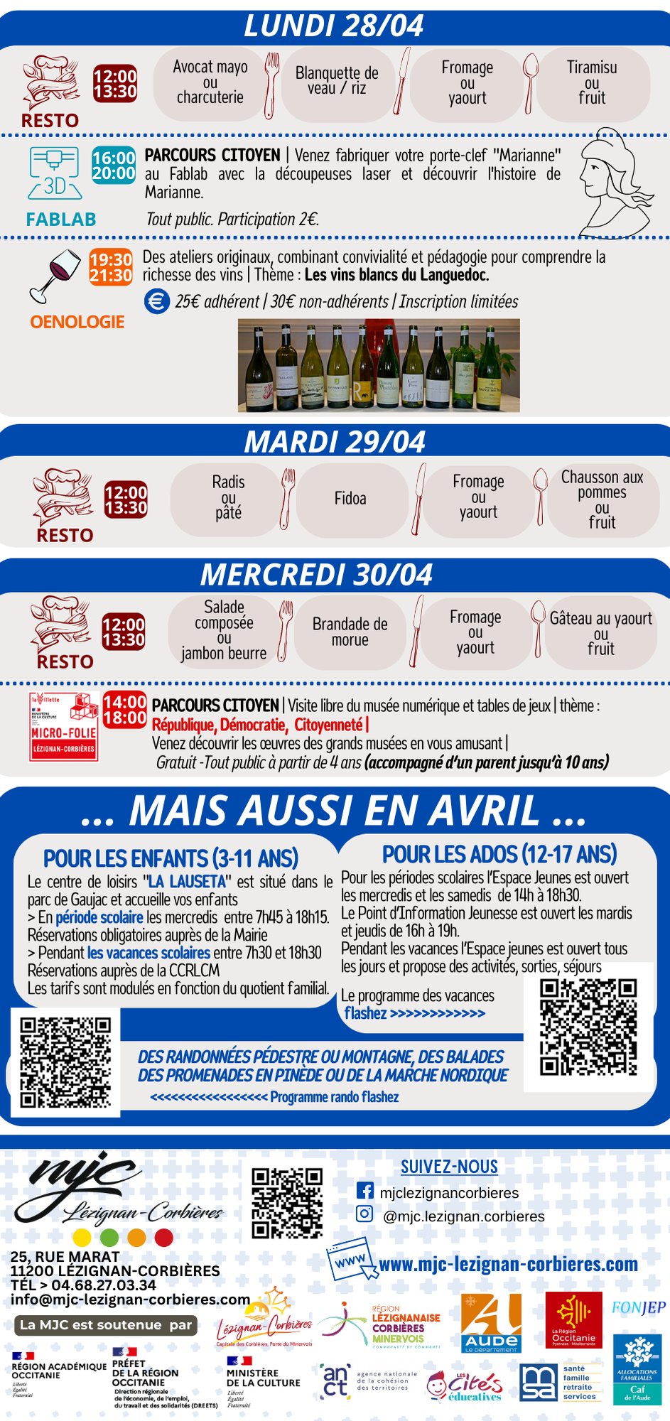 LES RENDEZ-VOUS DE LA MJC | AVRIL 2025
