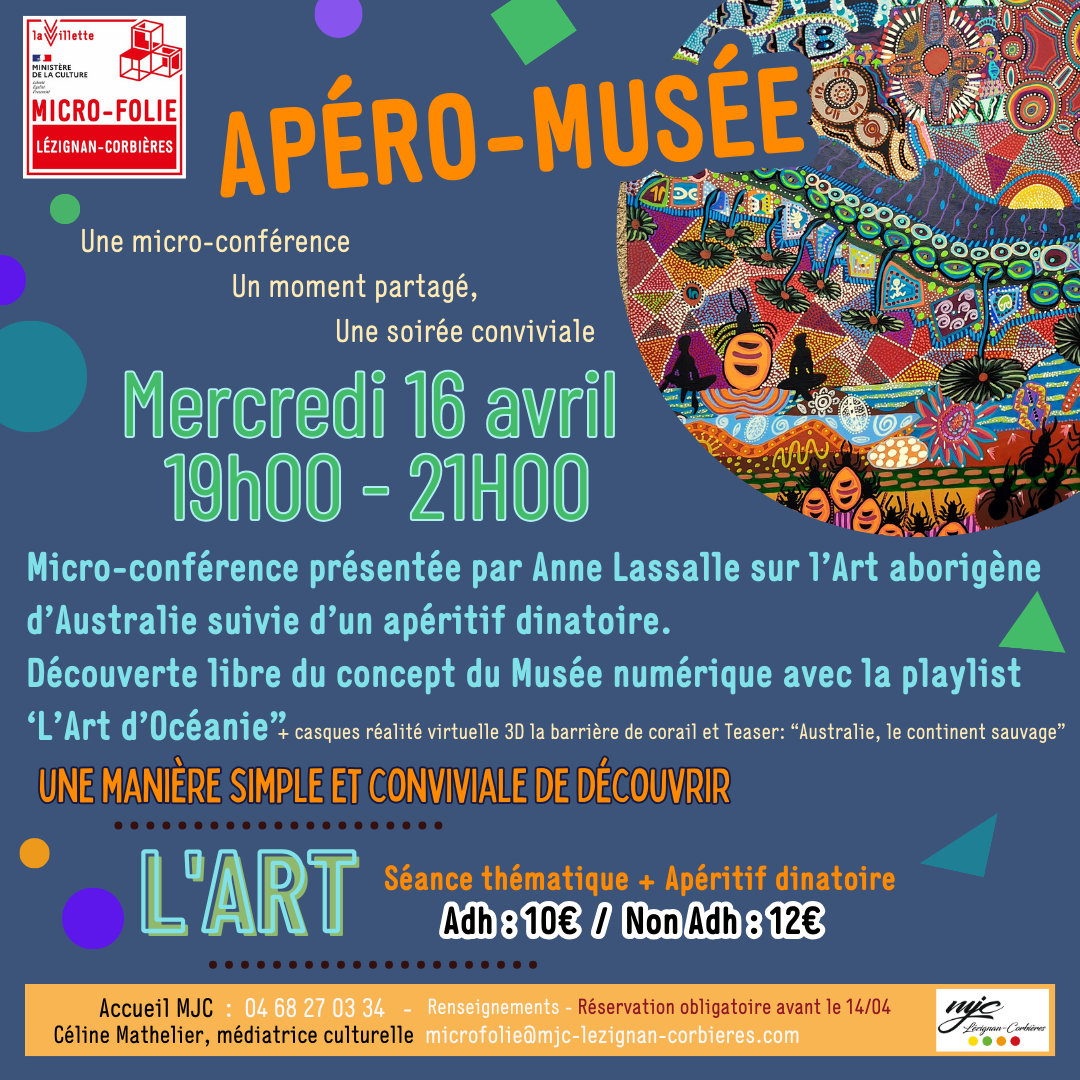 Mercredi 16 avril à 19h, c'est Apéro-Musée ! Mercredi 16 avril à 19h, c'est Apéro-Musée !