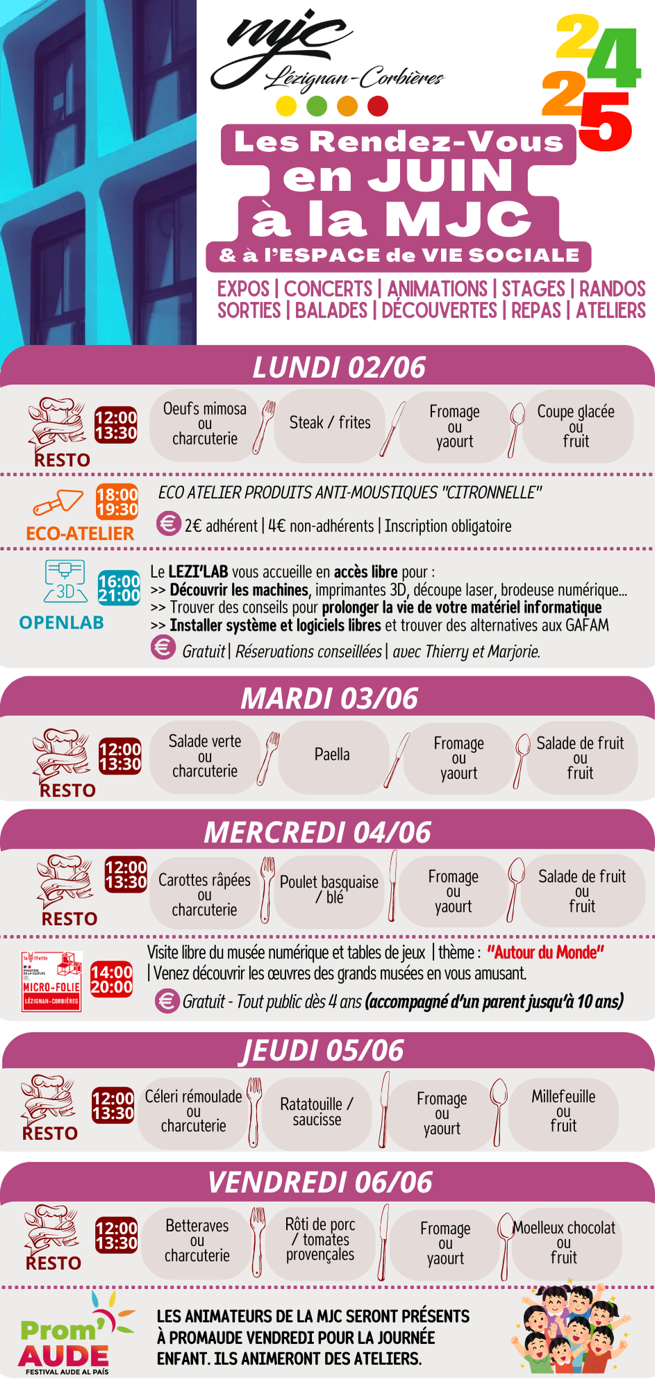 LES RENDEZ-VOUS DE LA MJC | Juin 2025