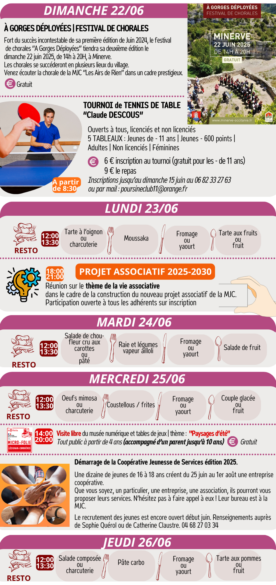 LES RENDEZ-VOUS DE LA MJC | Juin 2025
