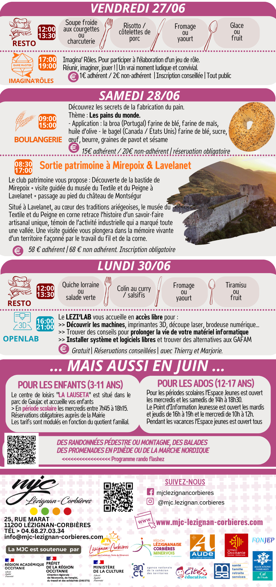 LES RENDEZ-VOUS DE LA MJC | Juin 2025