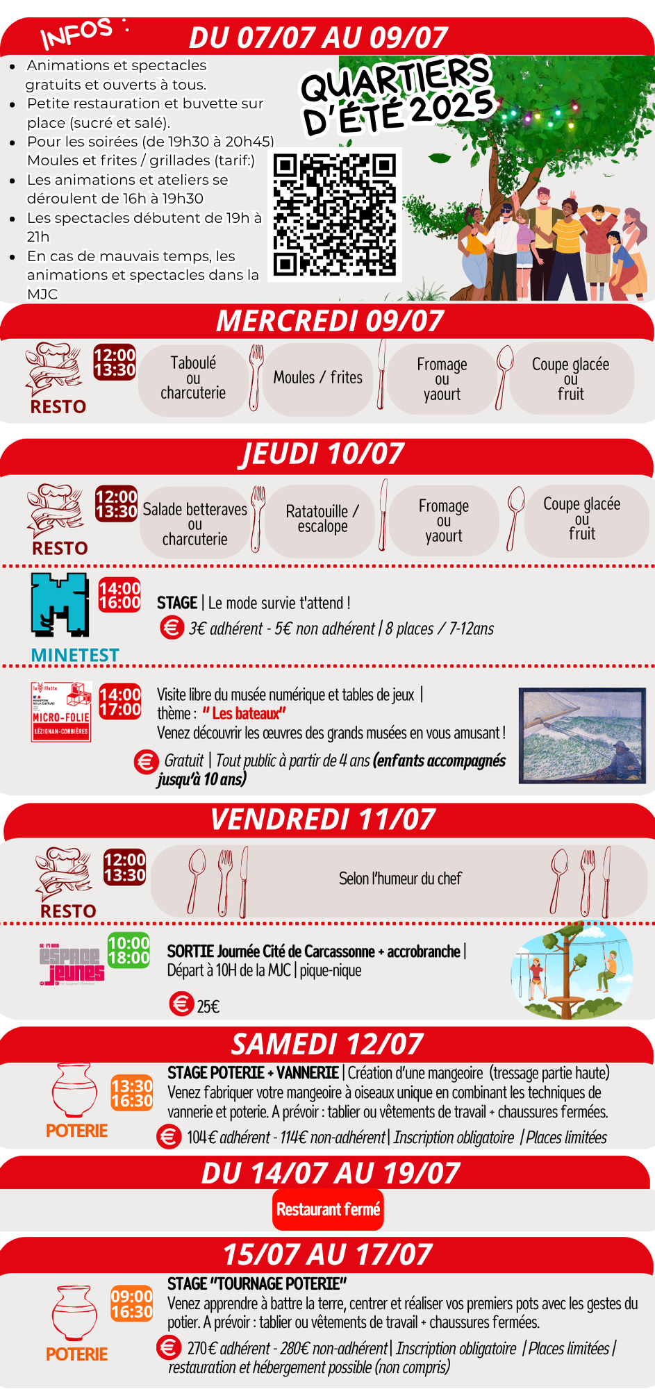 LES RENDEZ-VOUS DE LA MJC | Juillet & Août 2025