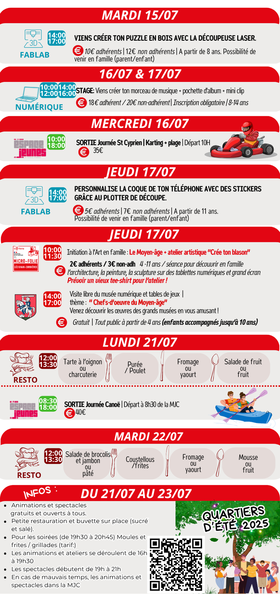LES RENDEZ-VOUS DE LA MJC | Juillet & Août 2025