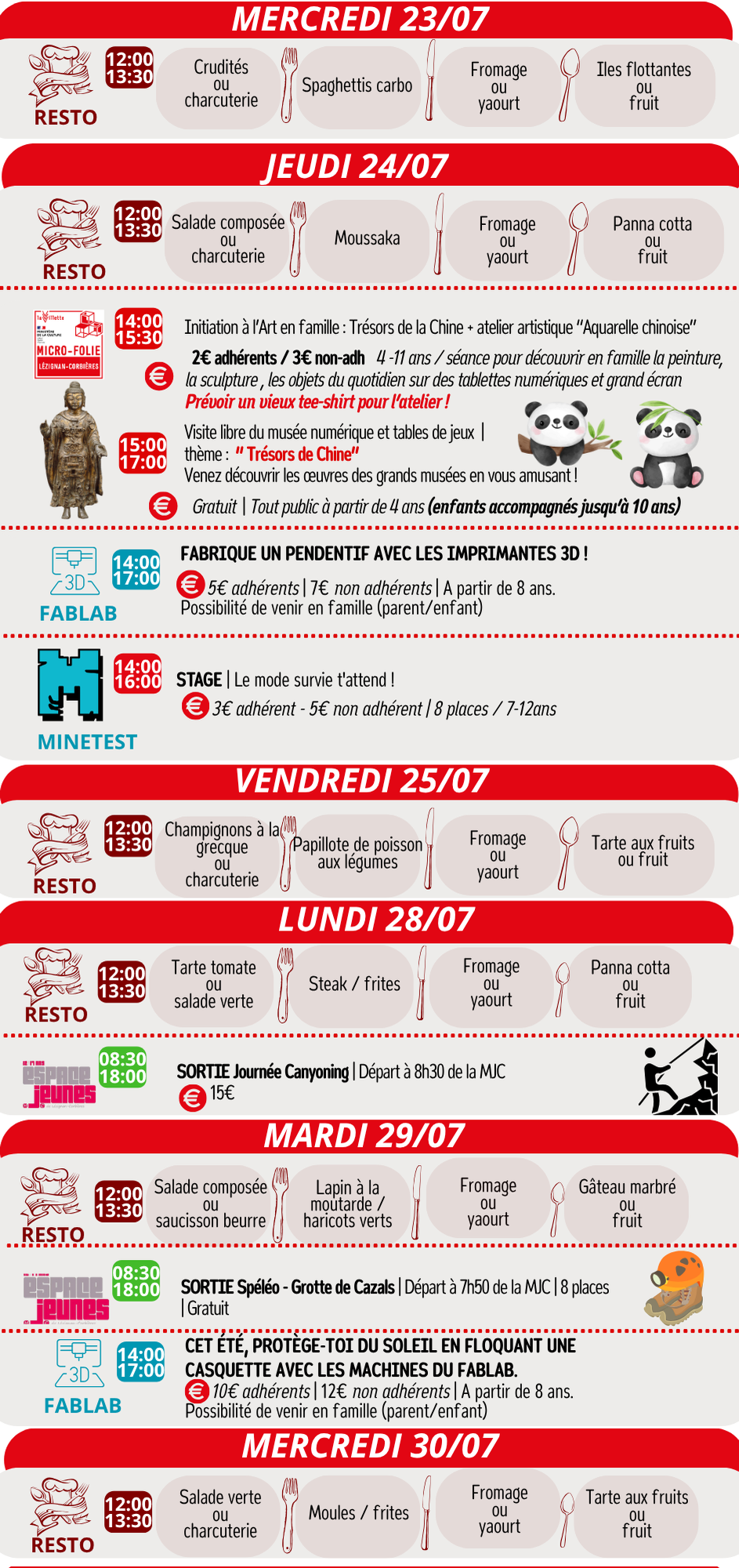 LES RENDEZ-VOUS DE LA MJC | Juillet & Août 2025