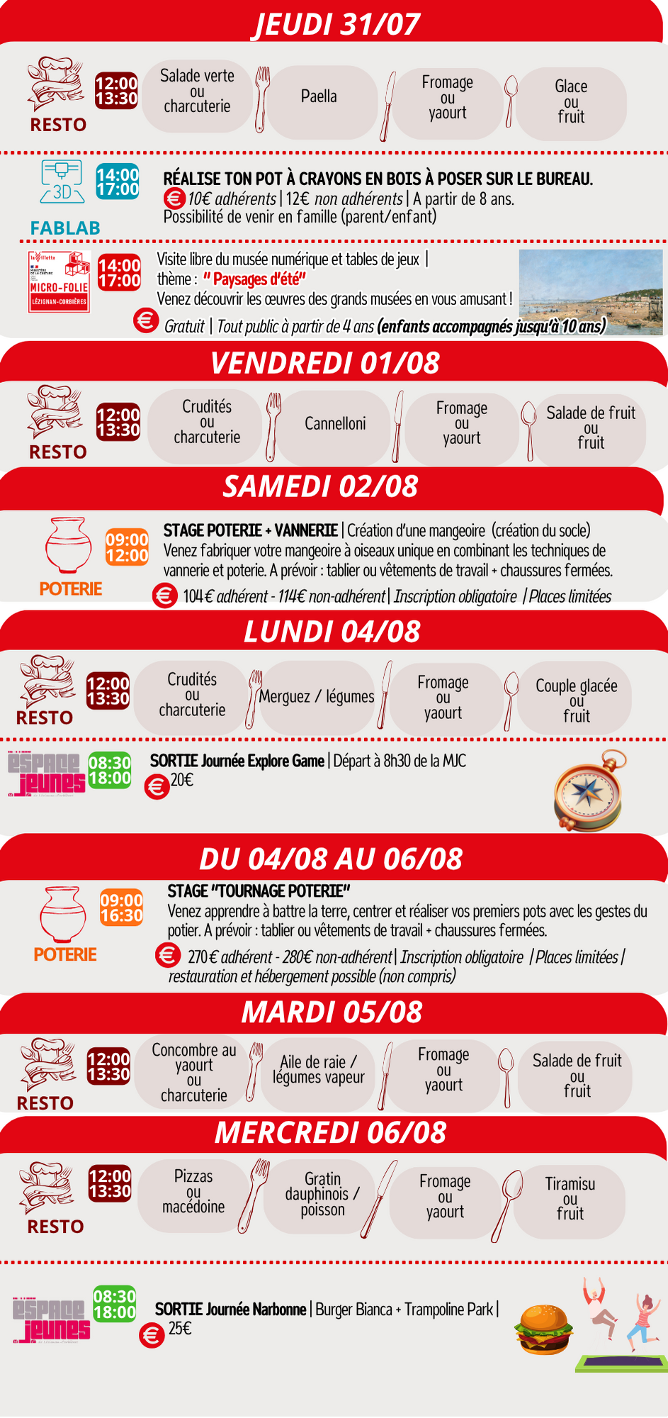 LES RENDEZ-VOUS DE LA MJC | Juillet & Août 2025