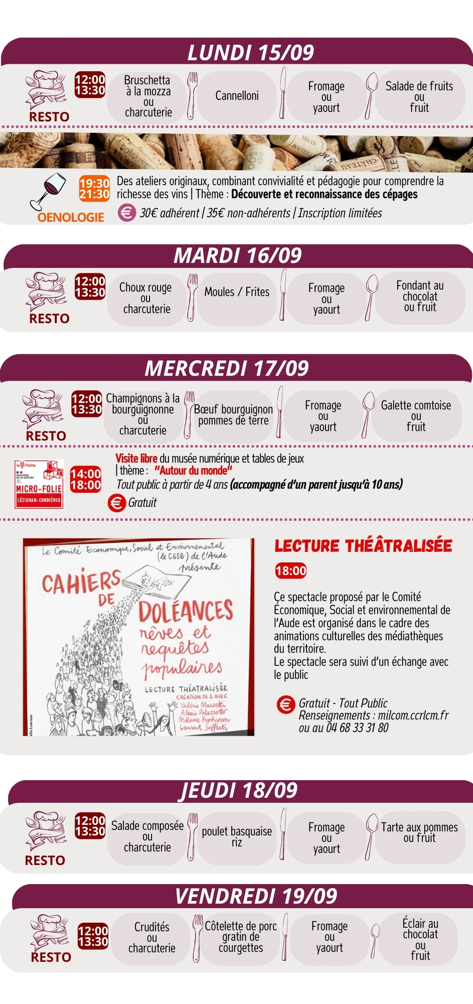 LES RENDEZ-VOUS DE LA MJC | Septembre 2025