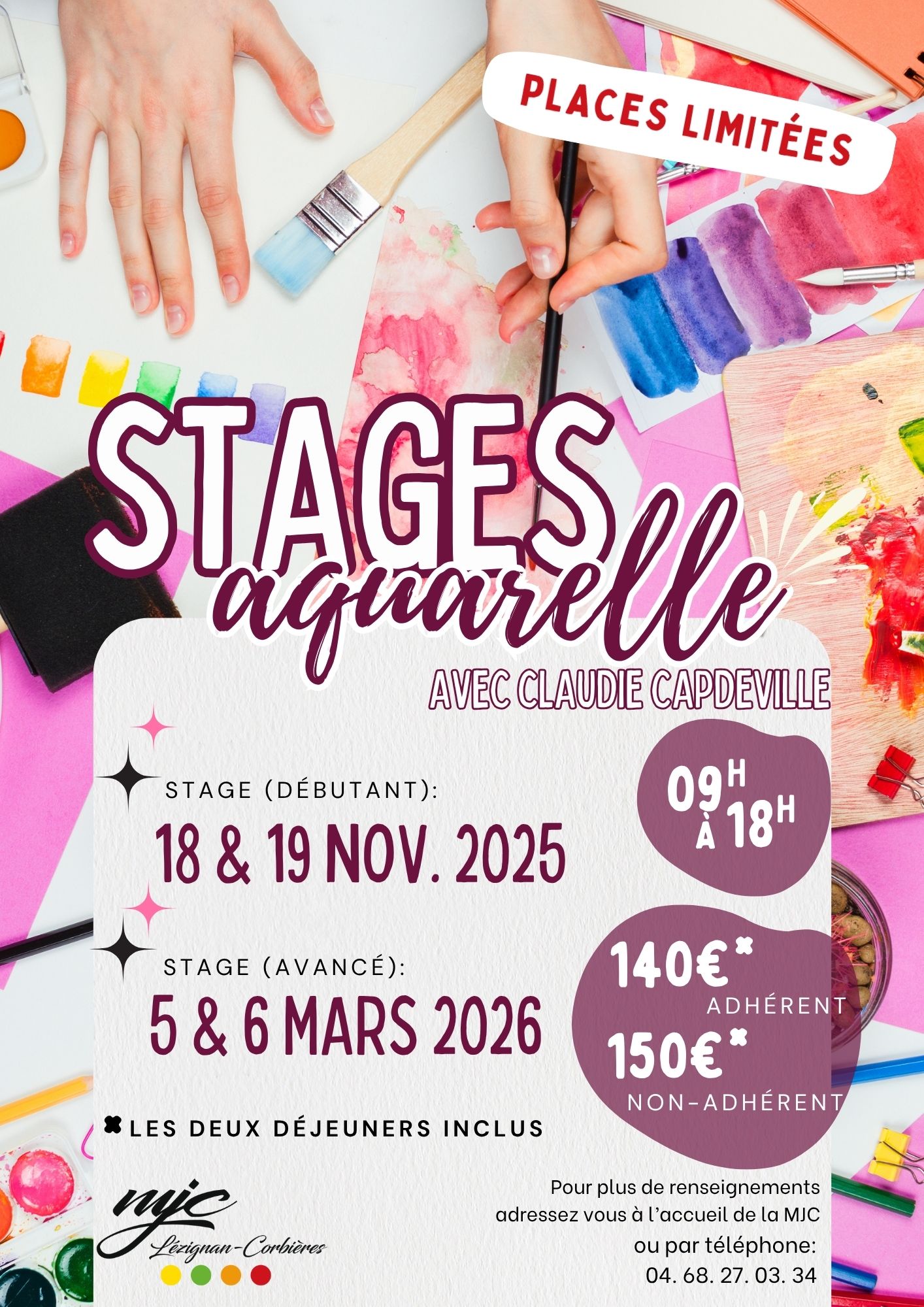 NOUVEAU CETTE ANNÉE ! STAGES D'AQUARELLE