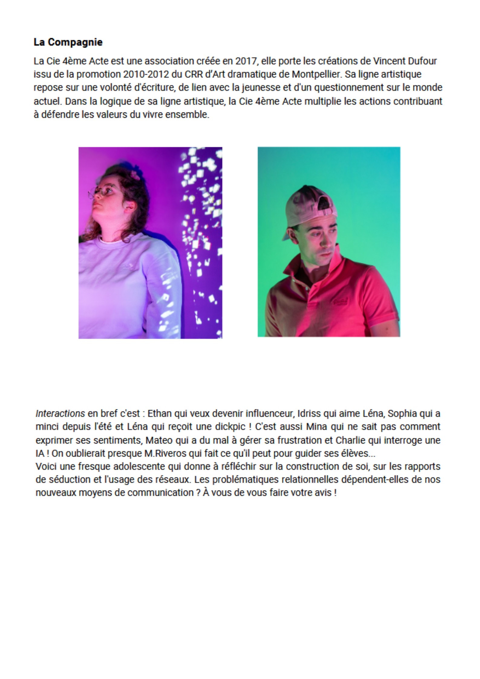 Spectacle "Interaction"