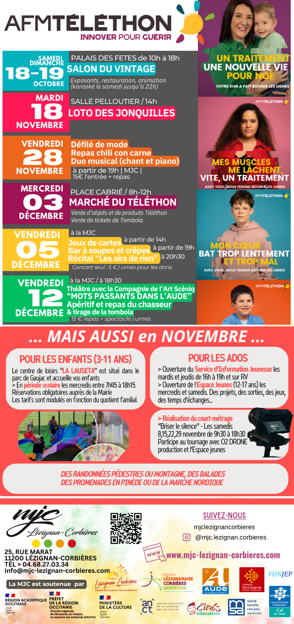 LES RENDEZ-VOUS DE LA MJC | Novembre 2025