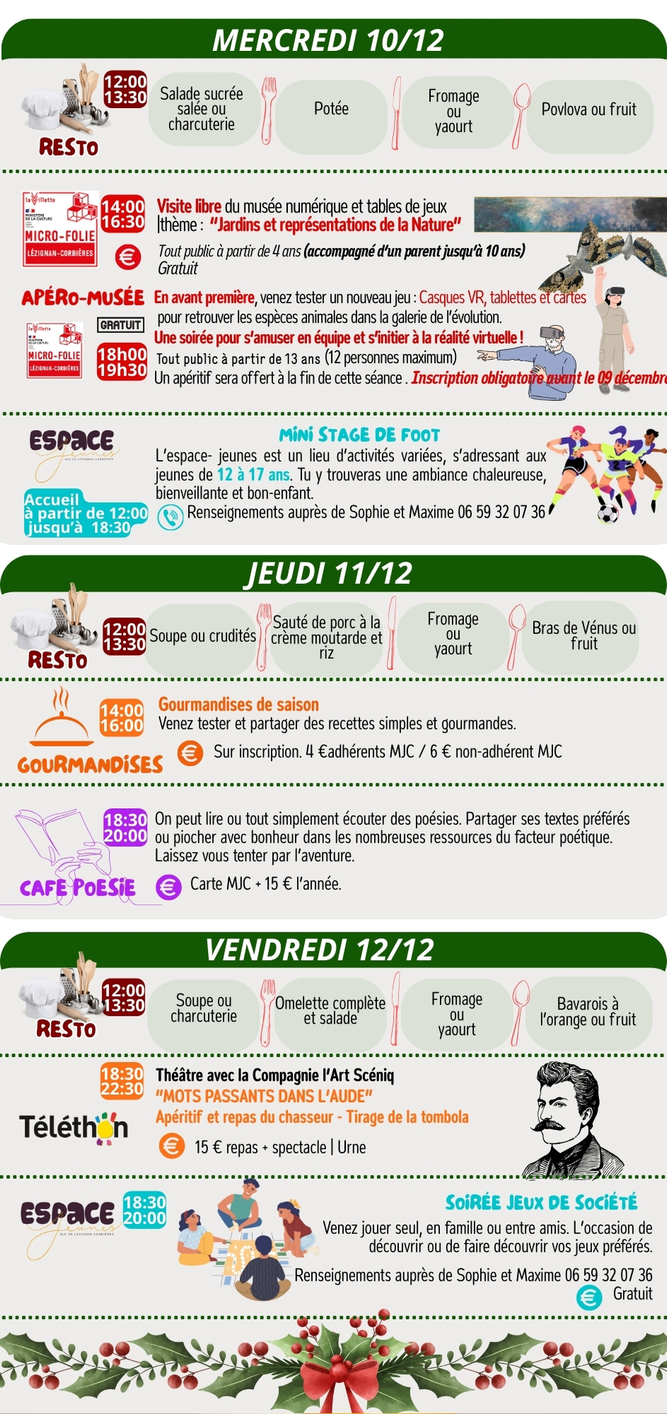 LES RENDEZ-VOUS DE LA MJC | Décembre 2025