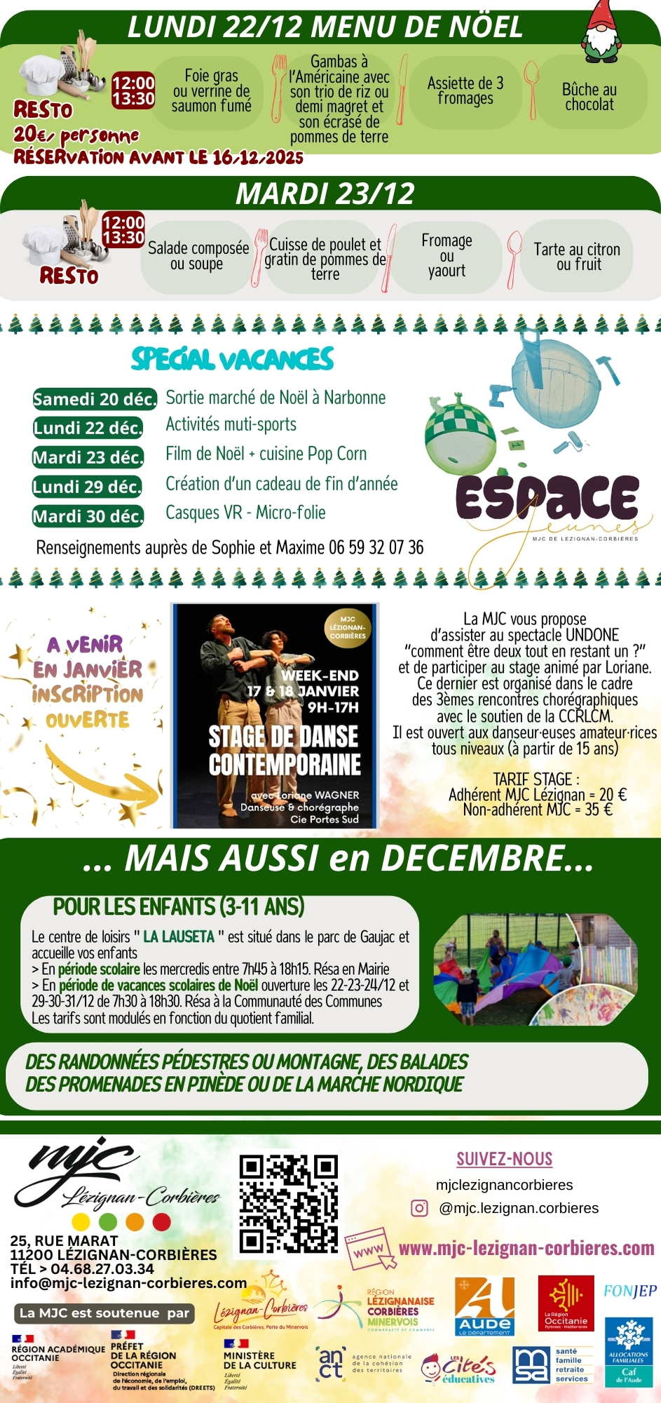 LES RENDEZ-VOUS DE LA MJC | Décembre 2025