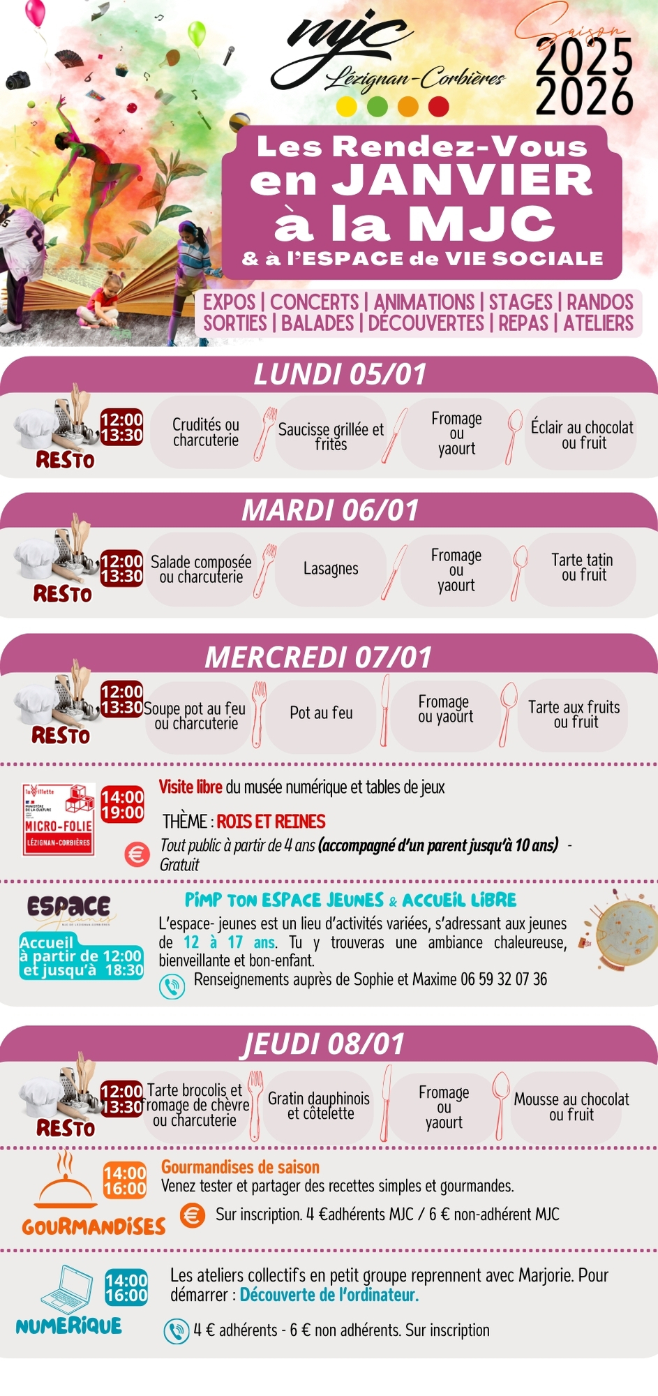 LES RENDEZ-VOUS DE LA MJC | Janvier 2026
