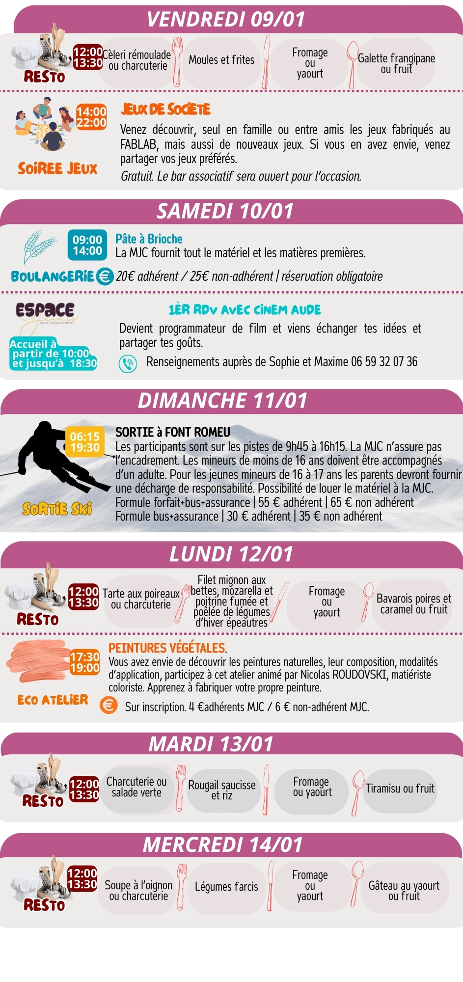 LES RENDEZ-VOUS DE LA MJC | Janvier 2026