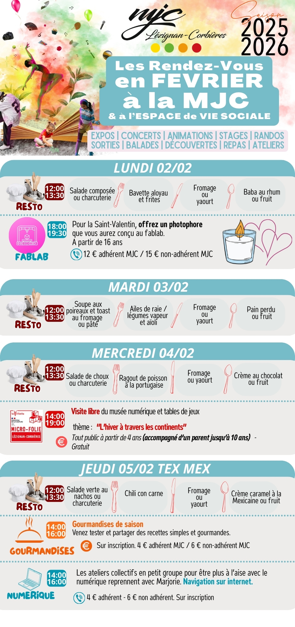 LES RENDEZ-VOUS DE LA MJC | Février 2026