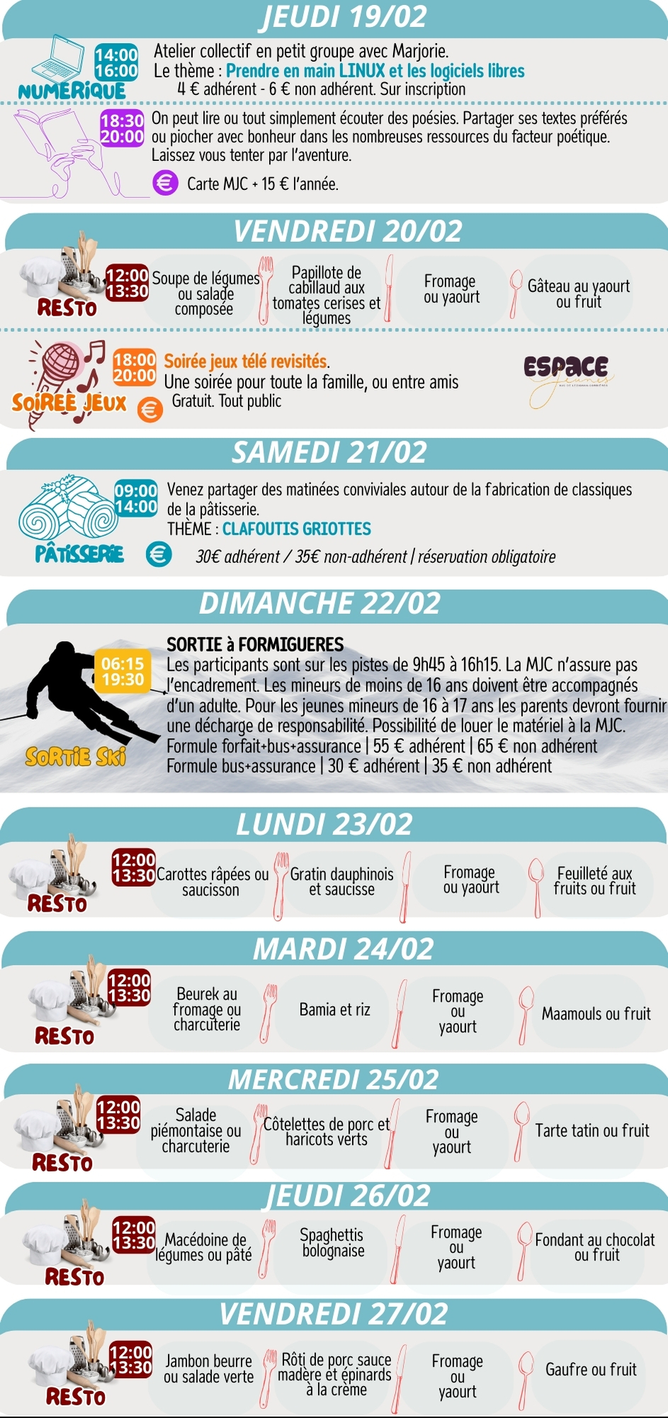 LES RENDEZ-VOUS DE LA MJC | Février 2026