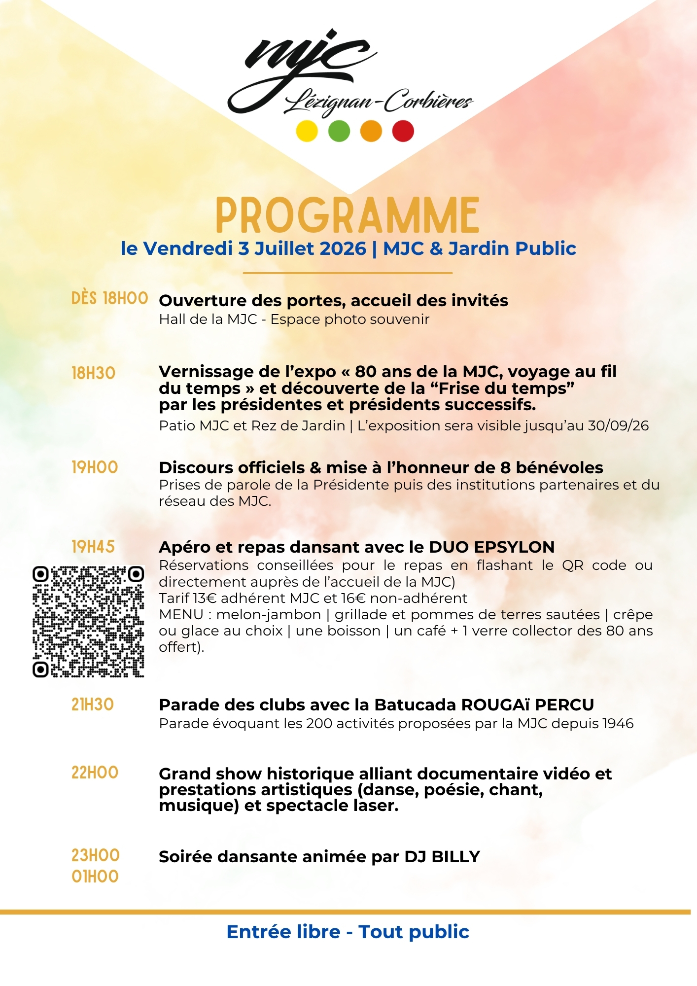 GRANDE FÊTE DES 80 ANS DE LA MJC | Vendredi 3 Juillet 2026