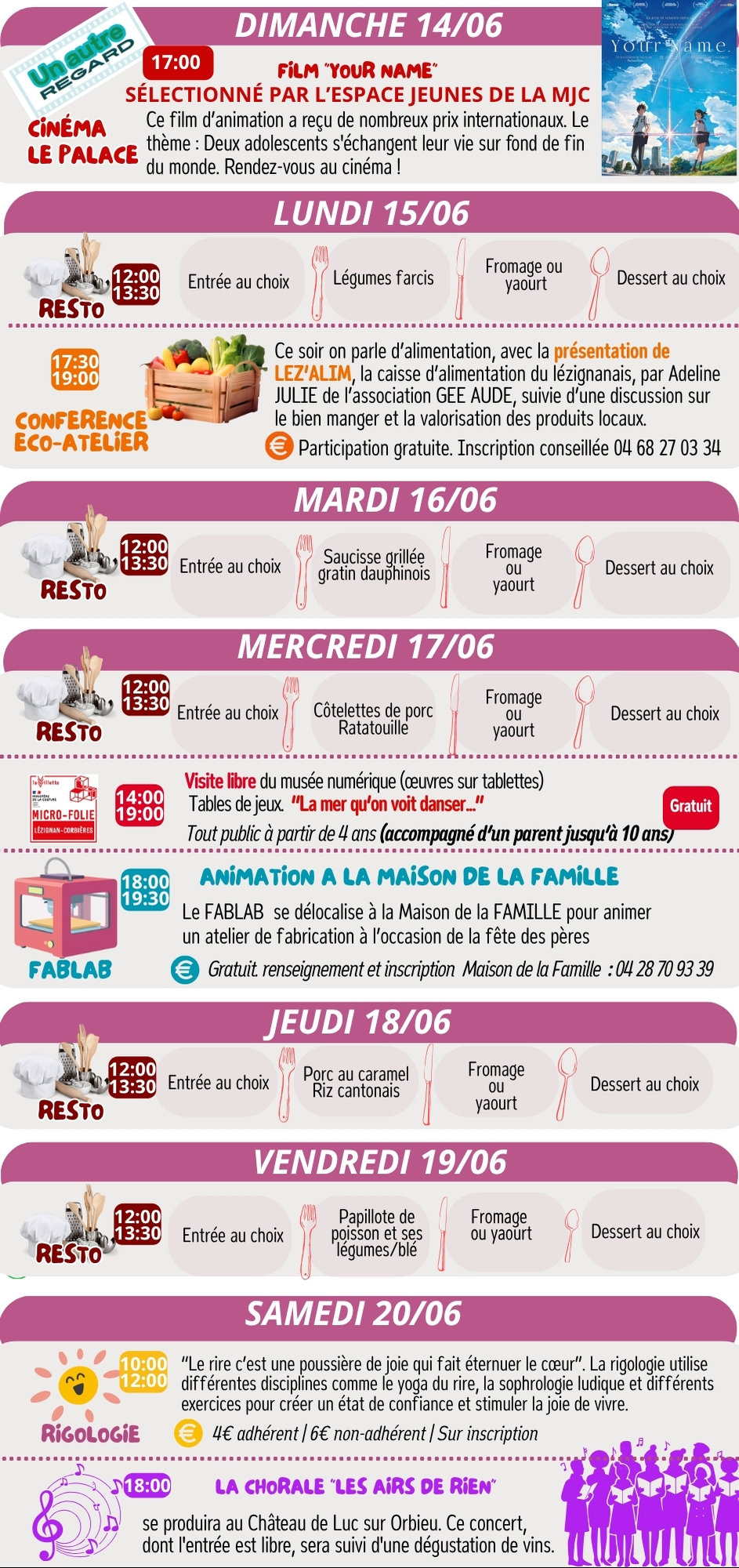 LES RENDEZ-VOUS DE LA MJC | Juin 2026
