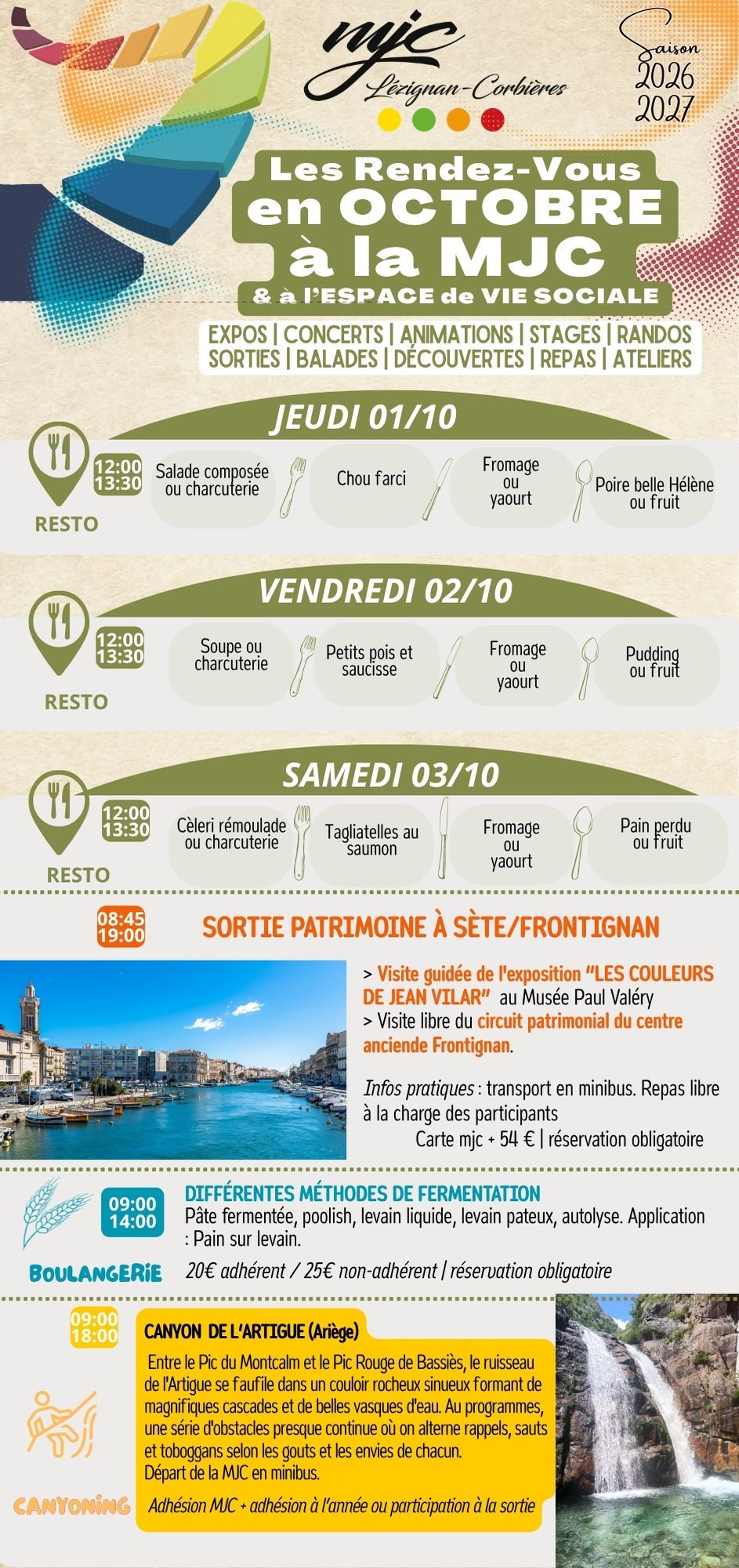 LES RENDEZ-VOUS DE LA MJC | Octobre 2026