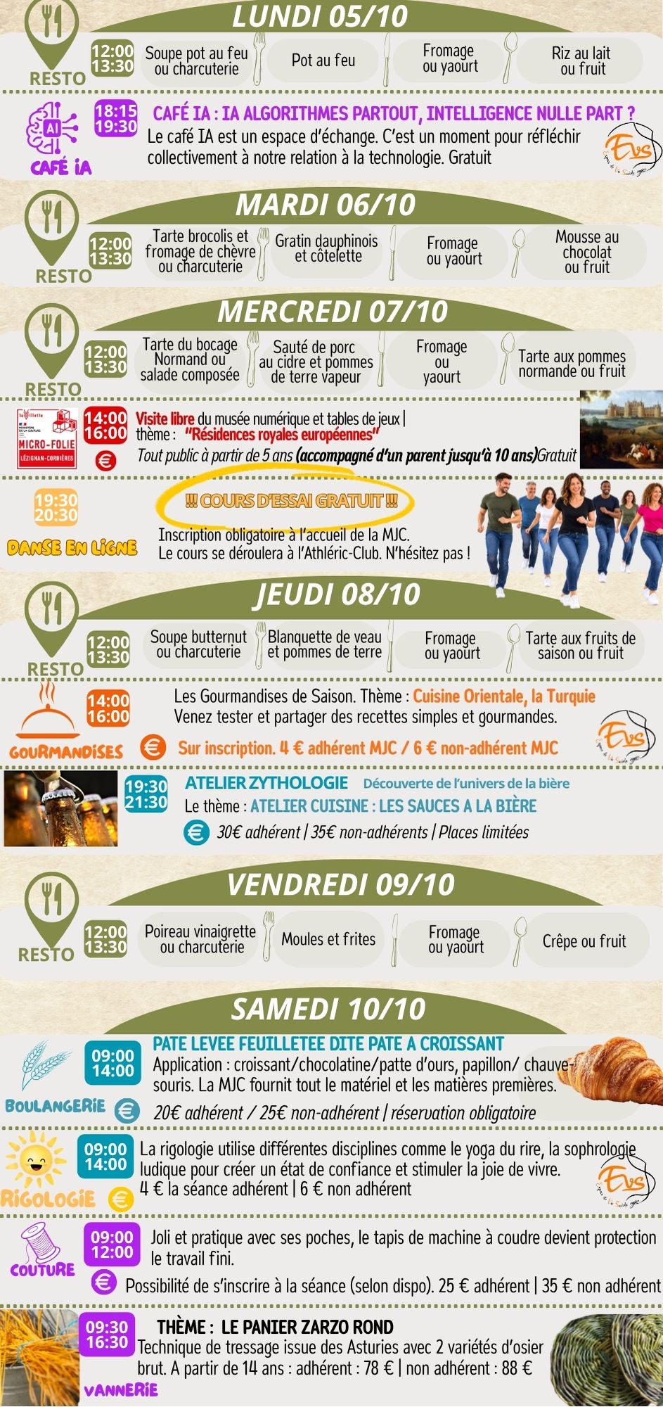 LES RENDEZ-VOUS DE LA MJC | Octobre 2026