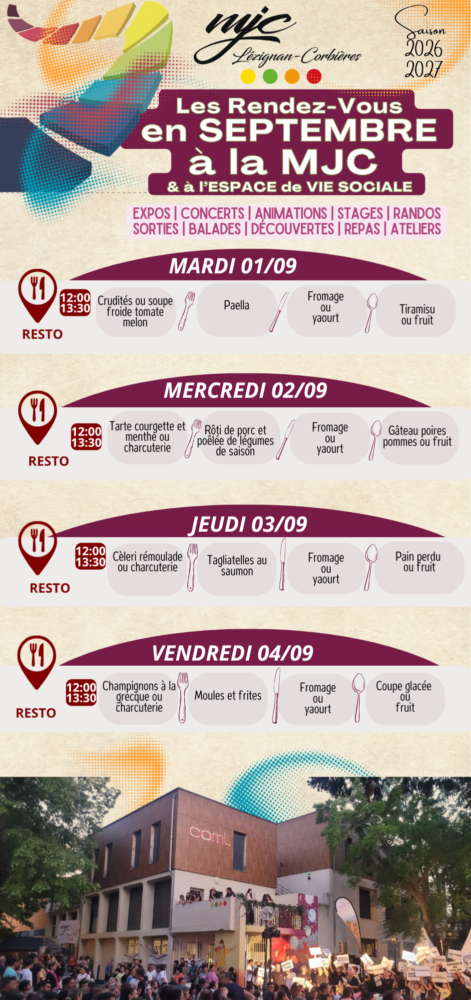 LES RENDEZ-VOUS DE LA MJC | Septembre 2026