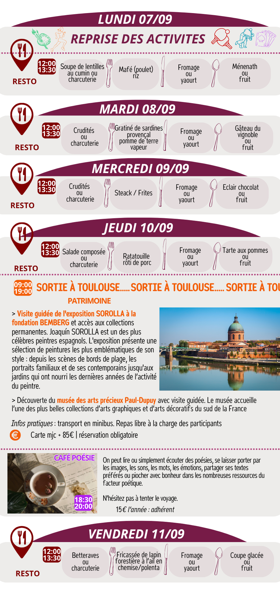 LES RENDEZ-VOUS DE LA MJC | Septembre 2026