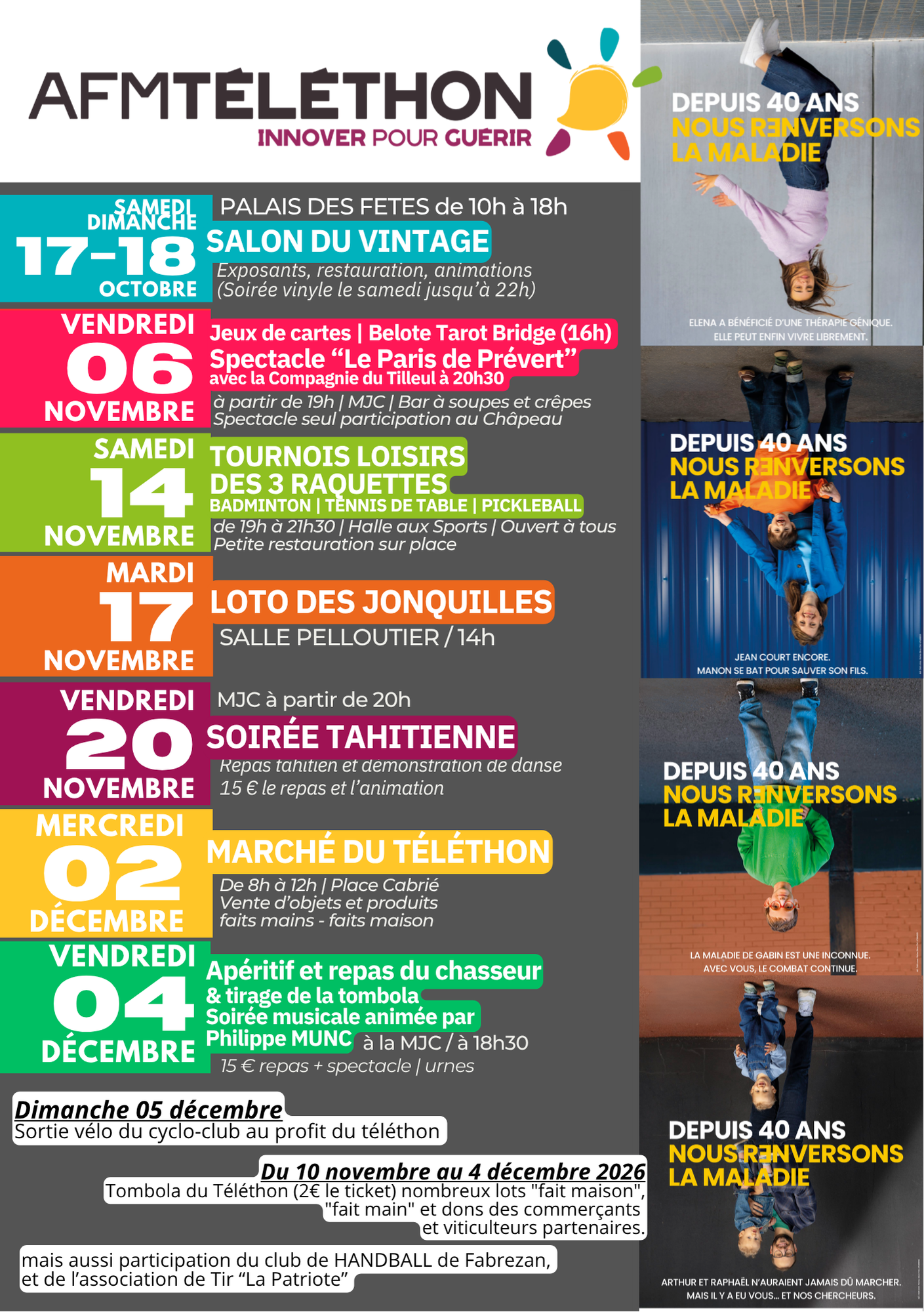 TÉLÉTHON 2026 | LE PROGRAMME COMPLET
