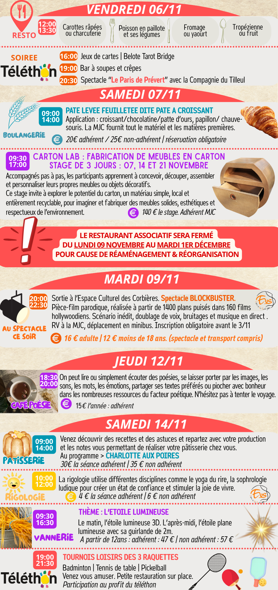 LES RENDEZ-VOUS DE LA MJC | Novembre 2026