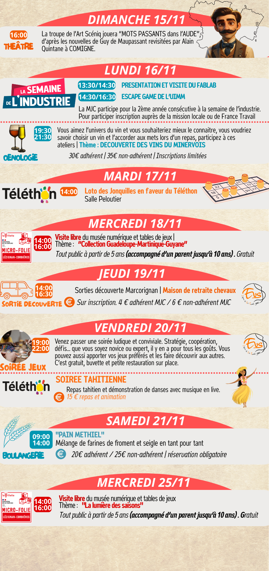 LES RENDEZ-VOUS DE LA MJC | Novembre 2026