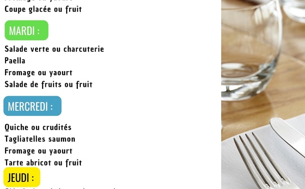Menu de la semaine