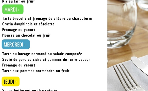Menu de la semaine