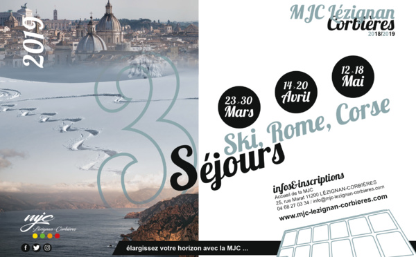 Les séjours de la saison 2018-2019