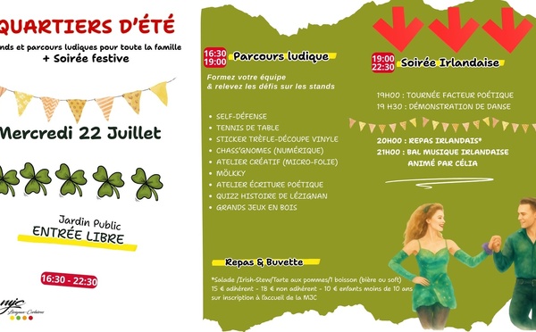 Quartiers d'été / Soirée Irlandaise